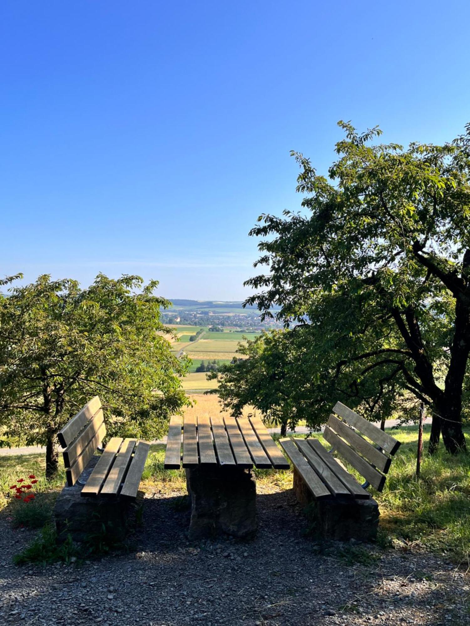 Ferienhaus Weinbergblick - Nahe Wuerzburg - 2 Schlafzimmer - Familienfreundlich - Terrasse Unterleinach Kültér fotó