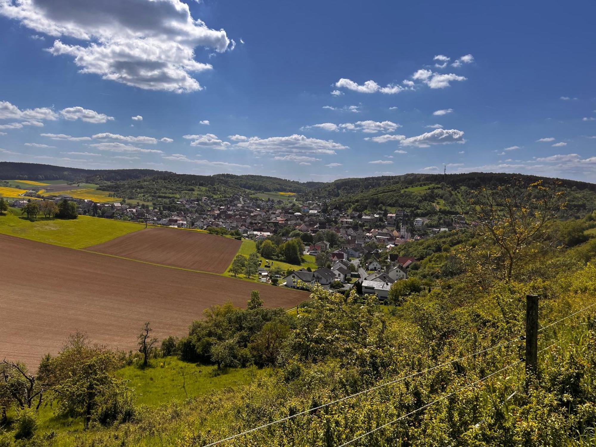 Ferienhaus Weinbergblick - Nahe Wuerzburg - 2 Schlafzimmer - Familienfreundlich - Terrasse Unterleinach Kültér fotó